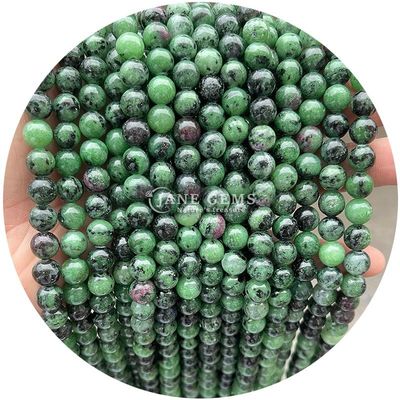 Venta al por mayor Natural 2A Turmalina Redonda Perlas sueltas de piedra lunar Perlas de piedra suelta de arco iris Perlas de fluorito espaciadores para joyas