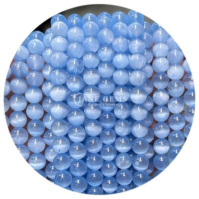Gratuito Perlas sueltas redondas de piedra preciosa natural Perlas sueltas redondas de yeso azul de 8 mm Perlas sueltas redondas de hematita Perlas espaciadoras para la fabricación de joyas