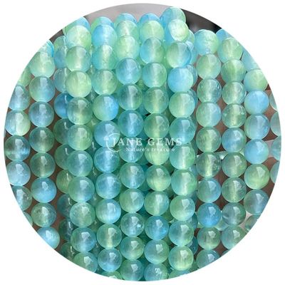 Gratuito Perlas sueltas redondas de piedra preciosa natural Perlas sueltas redondas de yeso azul de 8 mm Perlas sueltas redondas de hematita Perlas espaciadoras para la fabricación de joyas