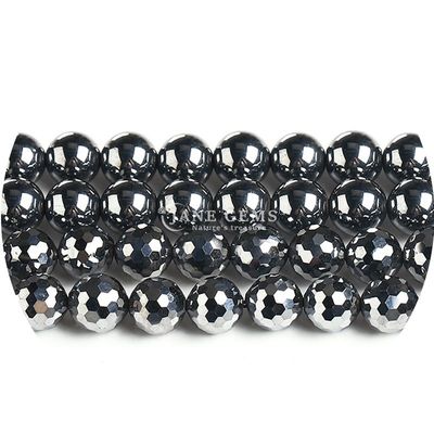 Gratuito Perlas sueltas redondas de piedra preciosa natural Perlas sueltas redondas de yeso azul de 8 mm Perlas sueltas redondas de hematita Perlas espaciadoras para la fabricación de joyas