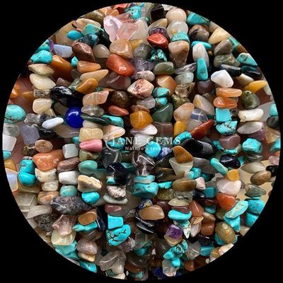 Turmalina Natural Turquesa Perlas Cristal Natural Forma Irregular Chips de grava Piedra de Perlas Sueltas para Brazaletes