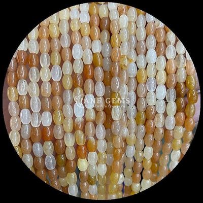 Ojo de tigre amarillo aventurino gemas natural cristal de arroz forma de piedra hilos de cuentas sueltas para pulseras