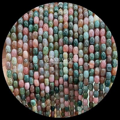 Agata india punto verde limón jade gemas natural cristal de arroz forma de piedra hilos de cuentas sueltas para pulseras