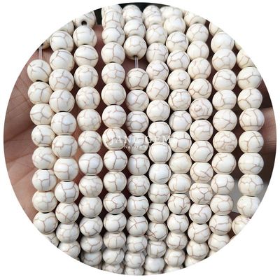 Venta al por mayor Howlite piedra redonda cuentas sueltas turquesa cuentas sueltas cuentas redondas espaciadores para la fabricación de joyas