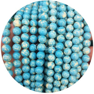 Venta al por mayor Howlite piedra redonda cuentas sueltas turquesa cuentas sueltas cuentas redondas espaciadores para la fabricación de joyas