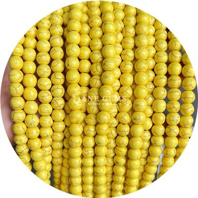 Venta al por mayor Howlite piedra redonda cuentas sueltas turquesa cuentas sueltas cuentas redondas espaciadores para la fabricación de joyas