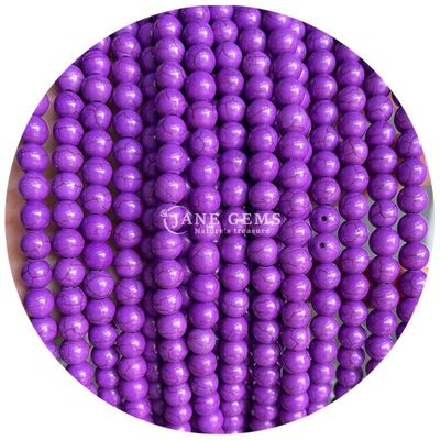 Venta al por mayor Howlite piedra redonda cuentas sueltas turquesa cuentas sueltas cuentas redondas espaciadores para la fabricación de joyas