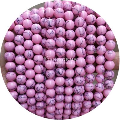 Venta al por mayor Howlite piedra redonda cuentas sueltas turquesa cuentas sueltas cuentas redondas espaciadores para la fabricación de joyas