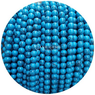 Venta al por mayor Howlite piedra redonda cuentas sueltas turquesa cuentas sueltas cuentas redondas espaciadores para la fabricación de joyas