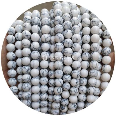 Venta al por mayor Howlite piedra redonda cuentas sueltas turquesa cuentas sueltas cuentas redondas espaciadores para la fabricación de joyas