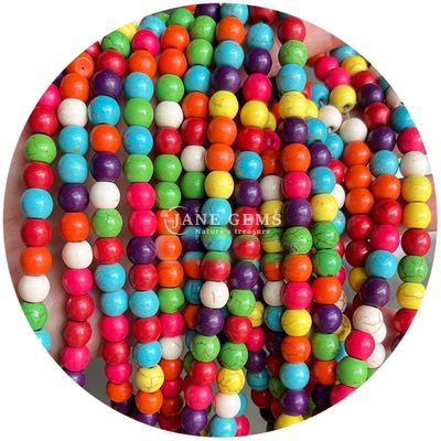 Venta al por mayor Howlite piedra redonda cuentas sueltas turquesa cuentas sueltas cuentas redondas espaciadores para la fabricación de joyas