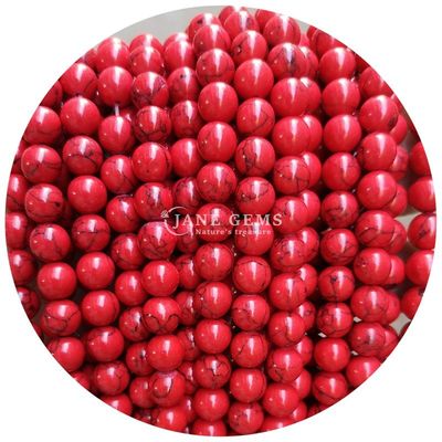 Venta al por mayor Howlite piedra redonda cuentas sueltas turquesa cuentas sueltas cuentas redondas espaciadores para la fabricación de joyas