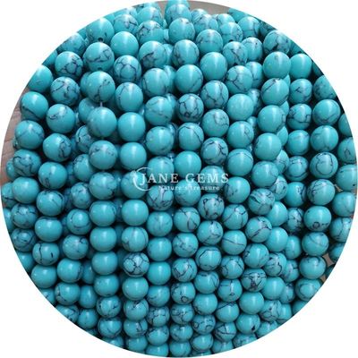 Venta al por mayor Howlite piedra redonda cuentas sueltas turquesa cuentas sueltas cuentas redondas espaciadores para la fabricación de joyas