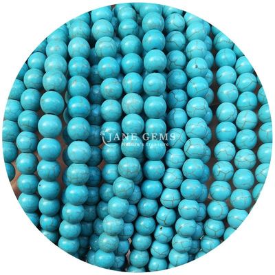 Venta al por mayor Howlite piedra redonda cuentas sueltas turquesa cuentas sueltas cuentas redondas espaciadores para la fabricación de joyas