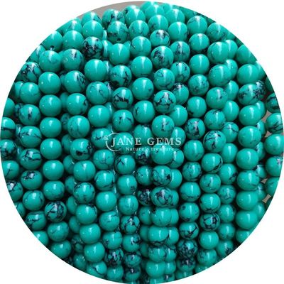 Venta al por mayor Howlite piedra redonda cuentas sueltas turquesa cuentas sueltas cuentas redondas espaciadores para la fabricación de joyas