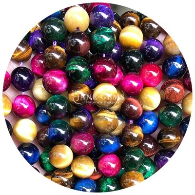 Gratuito Piedra Natural Perlas Rondas Sueltas 8mm Ojo de Tigre Perlas Sueltas Rosa Ojo de Tigre Rojo Perlas Redondas Espaciadores para Joyería
