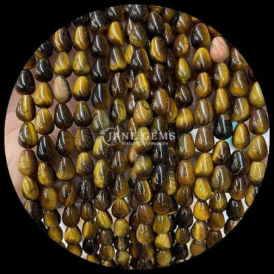 Jaspe rojo opalita ojo de tigre perlas de gemas cristal natural de agua gota forma de piedra hilos de perlas sueltas para pulseras