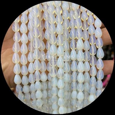 Jaspe rojo opalita ojo de tigre perlas de gemas cristal natural de agua gota forma de piedra hilos de perlas sueltas para pulseras