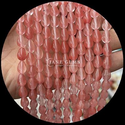 Jaspe rojo opalita ojo de tigre perlas de gemas cristal natural de agua gota forma de piedra hilos de perlas sueltas para pulseras