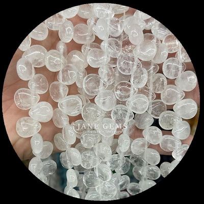 Malaquita Quarzo claro Perlas de gema cristal natural de agua gota forma de piedra hilos de perlas sueltas para pulseras