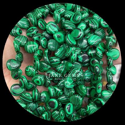 Malaquita Quarzo claro Perlas de gema cristal natural de agua gota forma de piedra hilos de perlas sueltas para pulseras