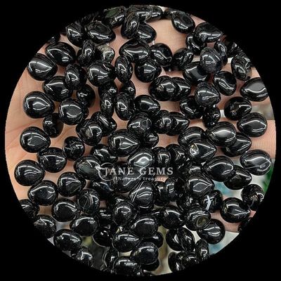 Carnelian Agate Negro Perlas de gema cristal natural de agua gota forma de piedra hilos de perlas sueltas para pulseras