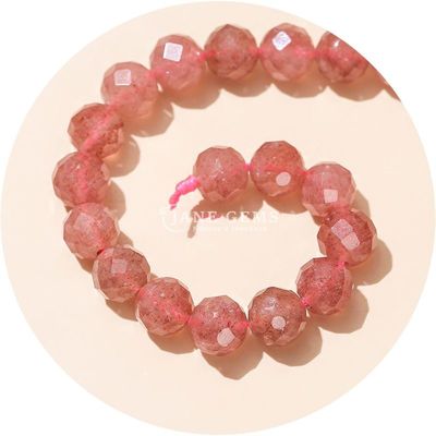 Venta al por mayor de piedras preciosas naturales auténticas cuentas sueltas de cristal con facetas cuentas sueltas de piedra rosa de cuarzo cuentas de piedra para artesanía