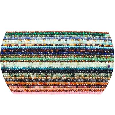 Venta al por mayor de cuartos multicolores, piedras preciosas y semipreciosas, cuentas facetadas, accesorios, conchas, perlas, espaciadores para joyería
