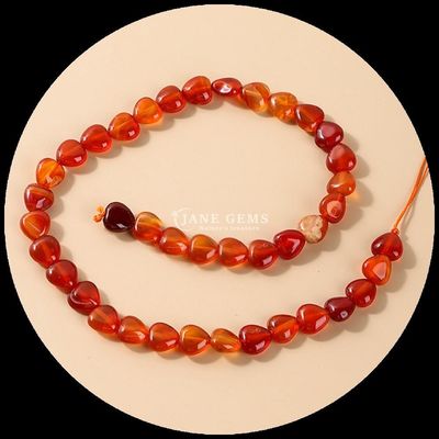 Cuarzo rosa Cornalina Perlas de gemas cristalinas naturales Forma de corazón de piedra hebras de perlas sueltas para pulseras