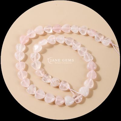 Cuarzo rosa Cornalina Perlas de gemas cristalinas naturales Forma de corazón de piedra hebras de perlas sueltas para pulseras