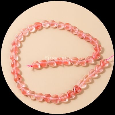 Cuarzo rosa Cornalina Perlas de gemas cristalinas naturales Forma de corazón de piedra hebras de perlas sueltas para pulseras