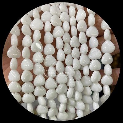 Jade Blanco Oro Arenisca Perla Gem Natural Cristal Forma de Corazón Piedra de Perlas Sueltas para Brazaletes