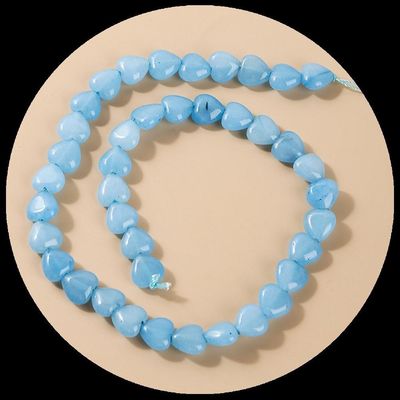 Acuaamarina Ametista Perlas de gema cristal natural forma de corazón piedra hilos de perlas sueltas para pulseras