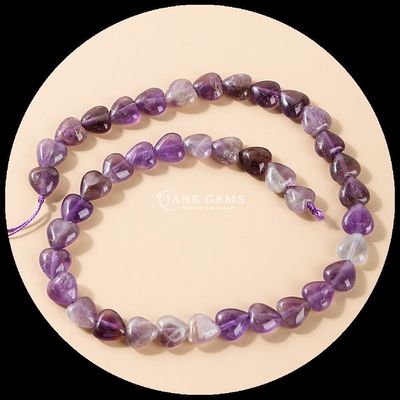 Acuaamarina Ametista Perlas de gema cristal natural forma de corazón piedra hilos de perlas sueltas para pulseras