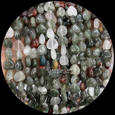 Acuaamarina Ametista Perlas de gema cristal natural forma de corazón piedra hilos de perlas sueltas para pulseras