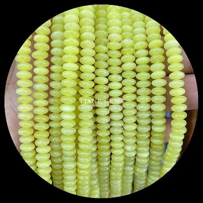 Limón Jade Amazonaita Perlas Gem Natural Cristal OVNI Forma de Piedra de Perlas sueltas para Brazaletes