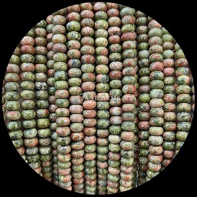 Lucky Jade Lava Stone Gem Bead Cristal Natural Ábaco Forma de Piedra Cables de cuentas sueltas para pulseras