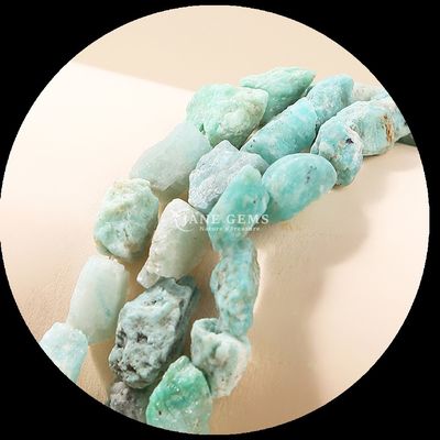Fluorito Amazonita Perlas de gemas cristal natural piedra bruta de piedra suelta hilos de perlas sueltas para pulseras