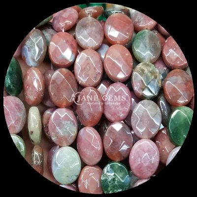 El estilo de la India Agate Rojo Jaspe Piedra de cuentas sueltas hebras de cara ovalado forma de piedra preciosa