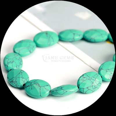 Características de las cuentas de piedra de forma ovalada con facetas de cristal natural opalita de piedra de punto azul