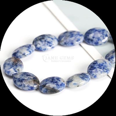 Características de las cuentas de piedra de forma ovalada con facetas de cristal natural opalita de piedra de punto azul