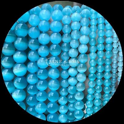Colorido Rosa Amarillo Lago Color Azul Perlas de forma redonda personalizadas Perlas de ojos de gato para regalos DIY