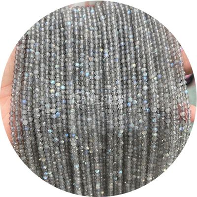Piedras preciosas redondas con facetas de corte de piedras naturales cuentas de cuerdas para la fabricación de joyas hechas a mano