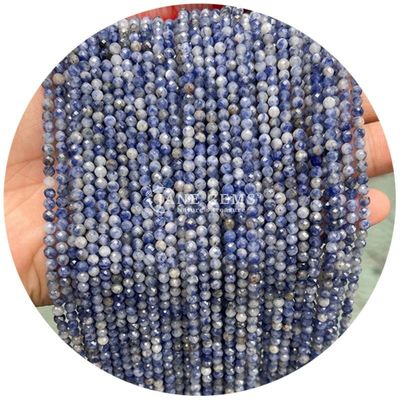 Piedras preciosas redondas con facetas de corte de piedras naturales cuentas de cuerdas para la fabricación de joyas hechas a mano