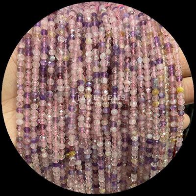 Joyería DIY haciendo hebras de cuentas sueltas de ábaco con facetas para energía curativa y fiestas