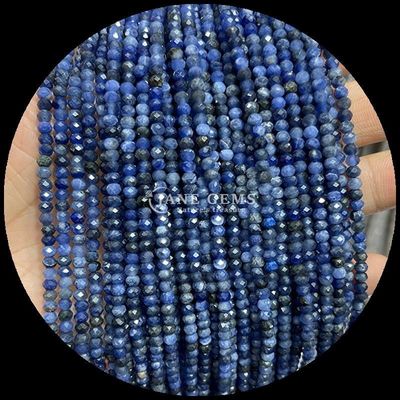 Lapislázuli Apatita de piedra preciosa natural de cuentas de cuentas con facetas de ábaco con forma de cuentas sueltas para energía curativa y fabricación de joyas