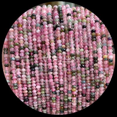 Granate de turmalina de piedra preciosa natural de cuentas de cara Abaco de forma suelta de cuentas de hebras para la energía de curación y joyería de bricolaje