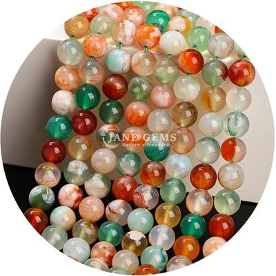 Natural redondo suave mezcla ágata cuentas sueltas hebra para joyería y artesanía DIY Makin