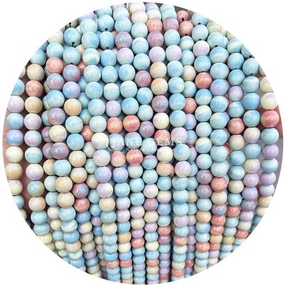 Agates naturales Perlas de piedra suave redonda Perlas espaciadoras sueltas para joyería Hacer pulseras de bricolaje