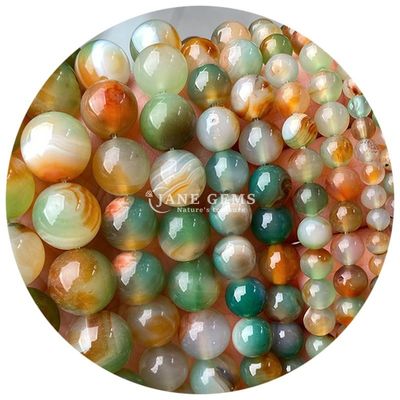 Agates naturales Perlas de piedra suave redonda Perlas espaciadoras sueltas para joyería Hacer pulseras de bricolaje